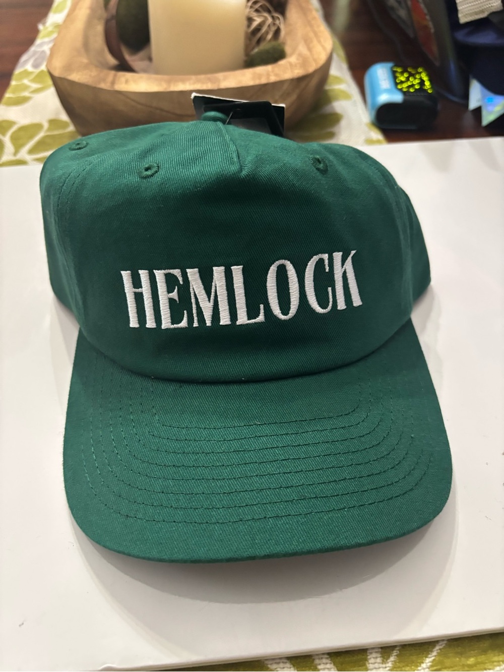 Hemlock Green Embroidered Logo Cap